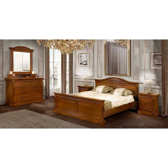 Set dormitor lemn masiv, fag și tei, maro natural - Venetia