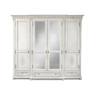 Dulap lemn masiv, maro/alb, 4 uși, oglinzi, Veneția Lux Dulap lemn masiv, maro/alb, 4 uși, oglinzi, Veneția Lux