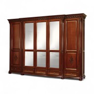 Dulap lemn masiv, maro/alb, 5 uși, Veneția Lux Dulap lemn masiv, maro/alb, 5 uși, Veneția Lux