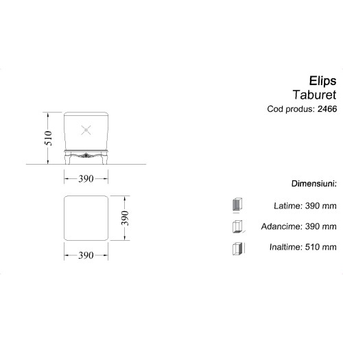 Taburet lemn masiv, maro/alb, tapisat, Elips Taburet lemn masiv, maro/alb, tapisat, Elips