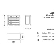 Comodă lemn masiv, maro/alb, stil Rococo, Gino Comodă lemn masiv, maro/alb, stil Rococo, Gino