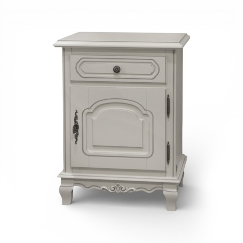 Noptieră lemn masiv, MD2,  gri, 1 sertar, 1 ușă, dreapta, Elips