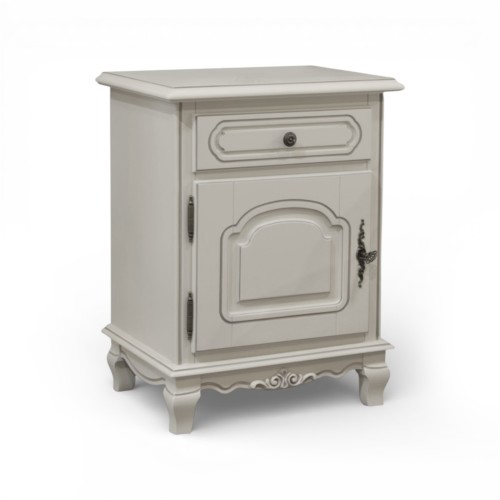 Noptieră lemn masiv, MD2,  gri, 1 sertar, 1 ușă, dreapta, Elips