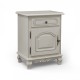 Noptieră lemn masiv, MD2,  gri, 1 sertar, 1 ușă, dreapta, Elips