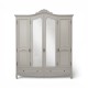 Dulap lemn masiv, MD2, gri cu oglindă, 4 uși, Elips