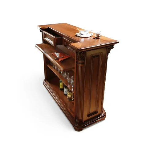 Masă lemn masiv, maro/alb, bar, Veneția Lux