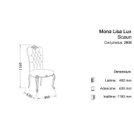 Scaun lemn masiv, maro/alb, tapiserie multicoloră, Mona Lisa Lux