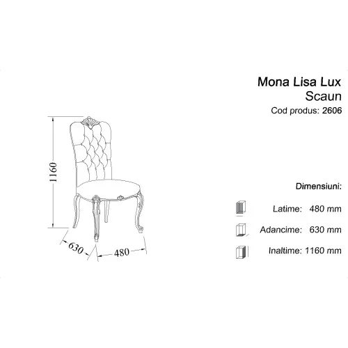 Scaun lemn masiv, maro/alb, tapiserie multicoloră, Mona Lisa Lux