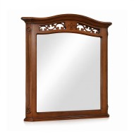 Ramă oglindă lemn masiv, maro/alb, dreptunghiulară, Gino