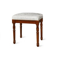 Taburet lemn masiv, maro/alb, tapisat, stofă, Veneția lux Taburet lemn masiv, maro/alb, tapisat, stofă, Veneția lux