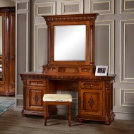 Taburet lemn masiv, maro/alb, tapisat, stofă, Veneția lux Taburet lemn masiv, maro/alb, tapisat, stofă, Veneția lux