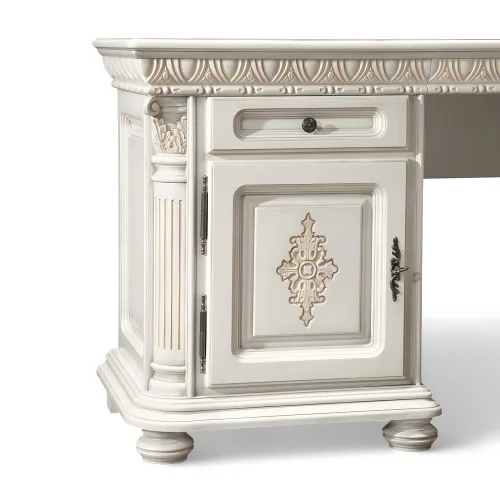 Toaletă lemn masiv, maro/alb, 2 sertare, 2 uși, Veneția Lux