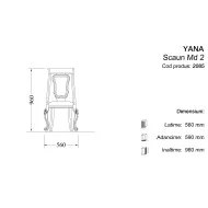 Scaun lemn masiv, alb, Md.2, tapiserie multicoloră,  Yana
