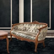 Canapea lemn masiv, maro, 2 locuri, Contemporan