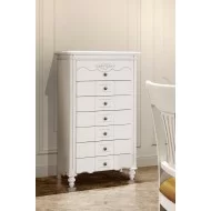 Casetieră lemn masiv, alb, 7 sertare, Yana