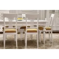 Masă lemn masiv, alb, extensibilă, Yana