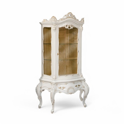 Argintar lemn masiv, maro/alb, 1 ușă, stil Rococo, Cleopatra Lux Argintar lemn masiv, maro/alb, 1 ușă, stil Rococo, Cleopatra Lux