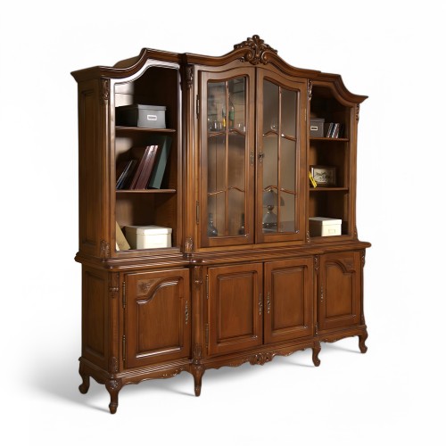 Bibliotecă lemn masiv, maro/alb, 2 uși, Royal Bibliotecă lemn masiv, maro/alb, 2 uși, Royal