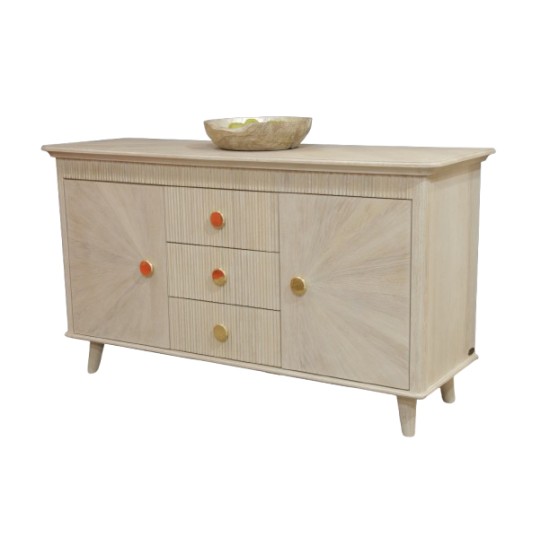 Camelot- Tömör fa kredenc, 2 ajtós, 3 fiókos