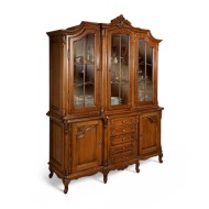 Bufet vitrină lemn masiv, maro/alb, 3 uși, Royal Bufet vitrină lemn masiv, maro/alb, 3 uși, Royal