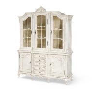 Bufet vitrină lemn masiv, maro/alb, 3 uși, Royal Bufet vitrină lemn masiv, maro/alb, 3 uși, Royal