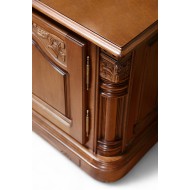 Bufet bar lemn masiv, maro/alb, 2 uși, Cristina Bufet bar lemn masiv, maro/alb, 2 uși, Cristina