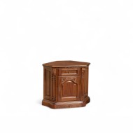 Bufet colț lemn masiv, maro/alb, inserții Rococo, Cristina Bufet colț lemn masiv, maro/alb, inserții Rococo, Cristina