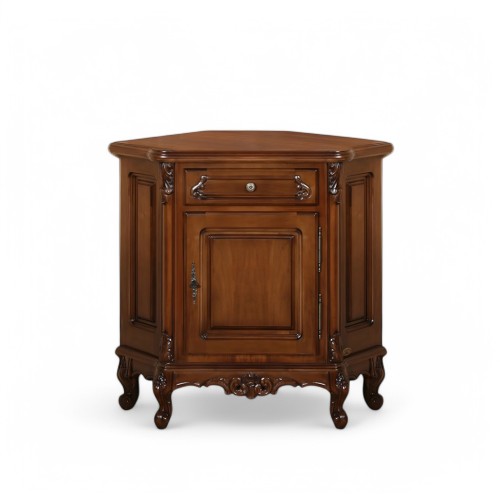 Bufet colț lemn masiv, maro/alb, 1 ușă, 1 sertar, Royal Bufet colț lemn masiv, maro/alb, 1 ușă, 1 sertar, Royal