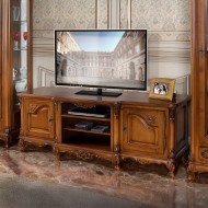 Bufet tv plasmă lemn masiv, maro/alb, 2 uși, Royal Bufet tv plasmă lemn masiv, maro/alb, 2 uși, Royal