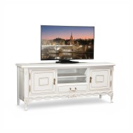Bufet tv plasmă lemn masiv, alb, 3 uși, 2 sertare, Flora Bufet tv plasmă lemn masiv, alb, 3 uși, 2 sertare, Flora
