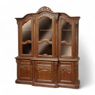 Bufet Vitrină lemn masiv, maro/alb, 3 uși, Cristina Bufet Vitrină lemn masiv, maro/alb, 3 uși, Cristina