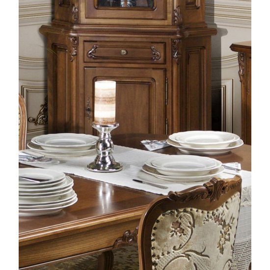 Bufete din Lemn Masiv, Bufet colț lemn masiv, maro/alb, 1 ușă, 1 sertar, Royal