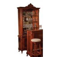 Bufet vitrină bar lemn masiv, maro/alb, inserții ornamentale, Cleopatra Bufet vitrină bar lemn masiv, maro/alb, inserții ornamentale, Cleopatra