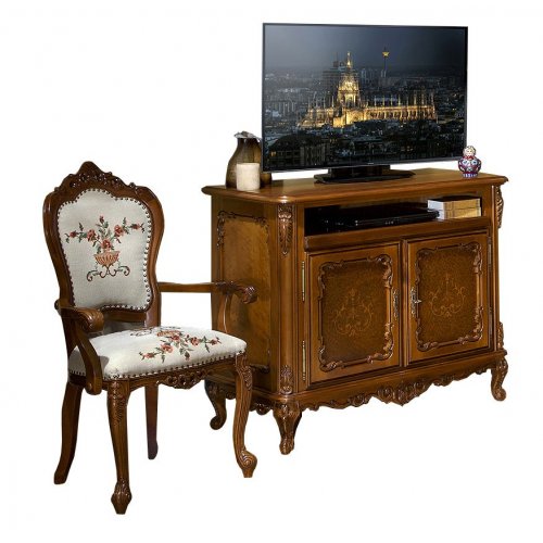 Comodă lemn masiv, TV, maro/alb, 2 uși, Cleopatra Comodă lemn masiv, TV, maro/alb, 2 uși, Cleopatra