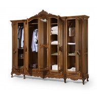 Dulap Lemn Masiv, Maro/Alb, 5 Uși, Ornamente Manuale, Cleopatra Dulap Lemn Masiv, Maro/Alb, 5 Uși, Ornamente Manuale, Cleopatra