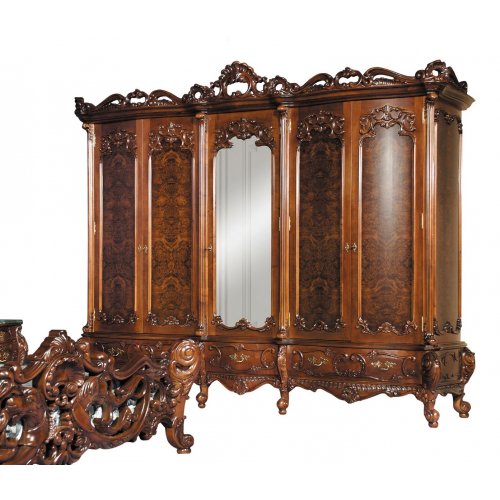Dulap Lemn Masiv, Maro/Alb, 5 Uși, Ornamente Manuale, Cleopatra Lux Dulap Lemn Masiv, Maro/Alb, 5 Uși, Ornamente Manuale, Cleopatra Lux