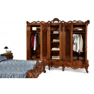 Dulap Lemn Masiv, Maro/Alb, 5 Uși, Ornamente Manuale, Cleopatra Lux Dulap Lemn Masiv, Maro/Alb, 5 Uși, Ornamente Manuale, Cleopatra Lux