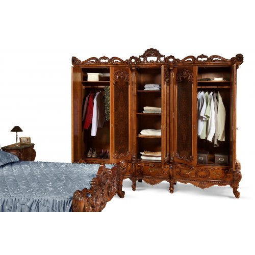 Dulap Lemn Masiv, Maro/Alb, 5 Uși, Ornamente Manuale, Cleopatra Lux Dulap Lemn Masiv, Maro/Alb, 5 Uși, Ornamente Manuale, Cleopatra Lux