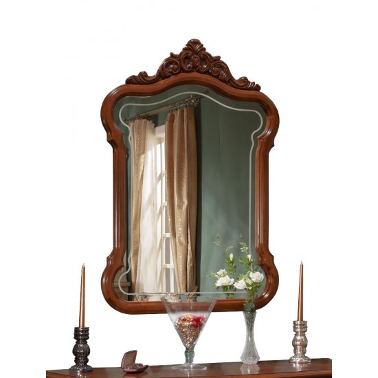 Rame Oglinzi din Lemn Masiv, Ramă oglindă consolă lemn masiv, maro/alb, forma eleganta, Cleopatra