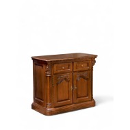 Comodă lemn masiv, bar, maro/alb, 2 uși, 2 sertare, Cristina Comodă lemn masiv, bar, maro/alb, 2 uși, 2 sertare, Cristina
