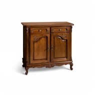 Comodă lemn masiv, bar, maro/alb, 2 uși, 2 sertare, Royal Comodă lemn masiv, bar, maro/alb, 2 uși, 2 sertare, Royal