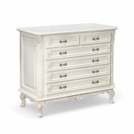 Comodă lemn masiv, maro/alb, 6 sertare, Royal Comodă lemn masiv, maro/alb, 6 sertare, Royal