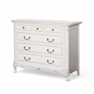 Comodă lemn masiv, alb, design stil Rococo, Flora Comodă lemn masiv, alb, design stil Rococo, Flora