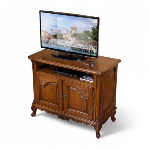 Comodă lemn masiv, TV, maro/alb, 2 uși, Royal Comodă lemn masiv, TV, maro/alb, 2 uși, Royal