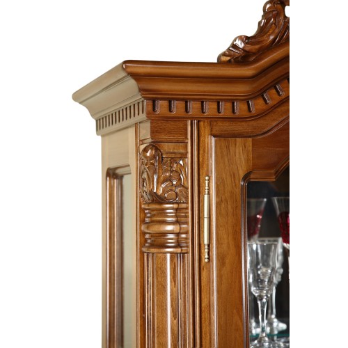Cristalier lemn masiv, maro/alb, 1 ușă, stânga, Cristina Cristalier lemn masiv, maro/alb, 1 ușă, stânga, Cristina