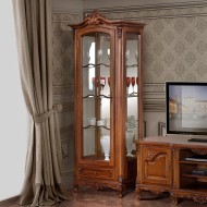 Cristalier lemn masiv, maro/alb, 1 ușă, stânga, Royal Cristalier lemn masiv, maro/alb, 1 ușă, stânga, Royal