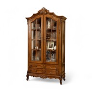 Cristalier lemn masiv, maro/alb, 2 uși, Royal Cristalier lemn masiv, maro/alb, 2 uși, Royal