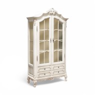 Cristalier lemn masiv, maro/alb, 2 uși, Royal Cristalier lemn masiv, maro/alb, 2 uși, Royal