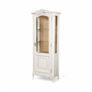 Cristalier lemn masiv, alb, 1 ușă, dreapta, Flora Cristalier lemn masiv, alb, 1 ușă, dreapta, Flora