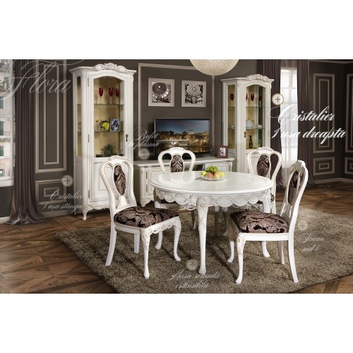 Flora - Jobb oldalra nyiló 1 ajtós vitrin - kristálytartó